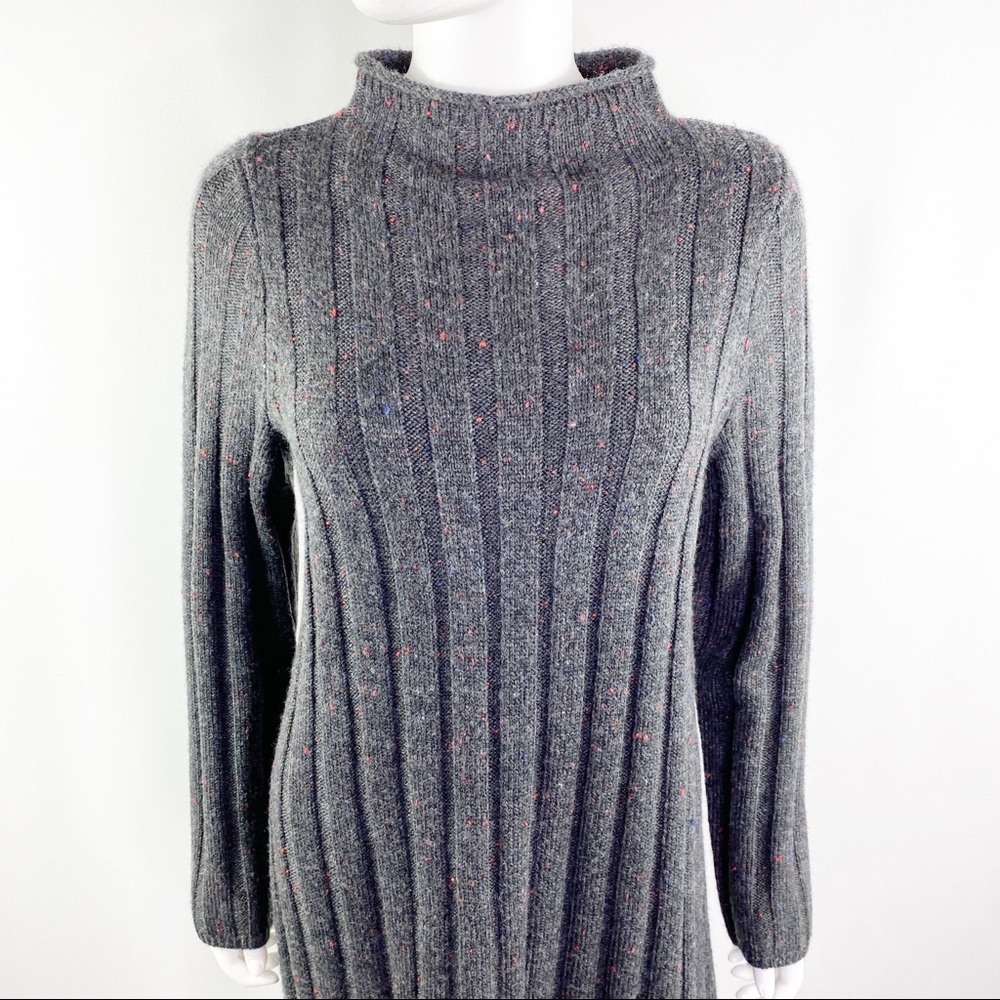 Madewell Coal Gray DONEGAL Rolled Mock Neck Dress - Picture 4 of 11